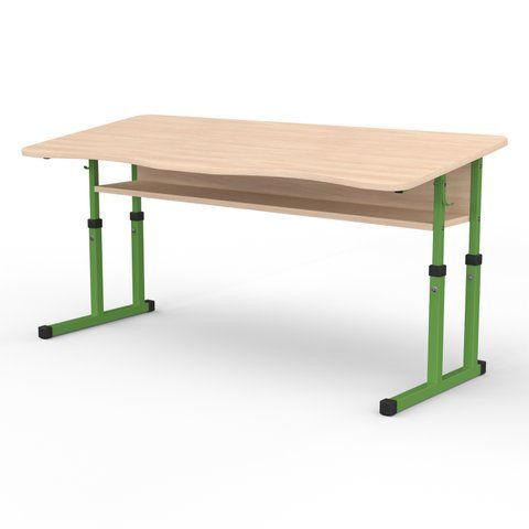 Парта Школьник с наклоном 3-6 р. гр. рег. 1200х500, закруглённые углы и вырез под ученика