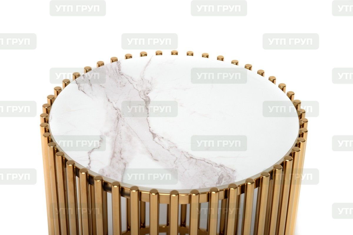 Журнальний стіл CJ-1 білий мрамор + золото
