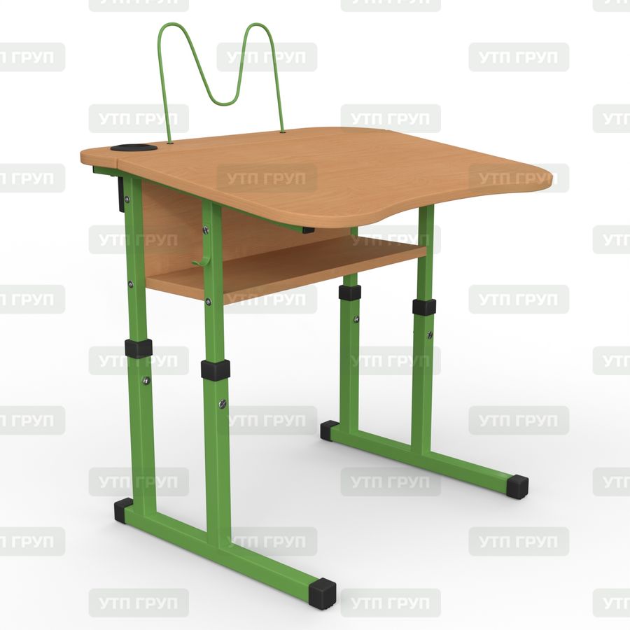 Каркас стіл регульований по висоті, 4-6 зрост. гр. з нахилом та площадкою зелений