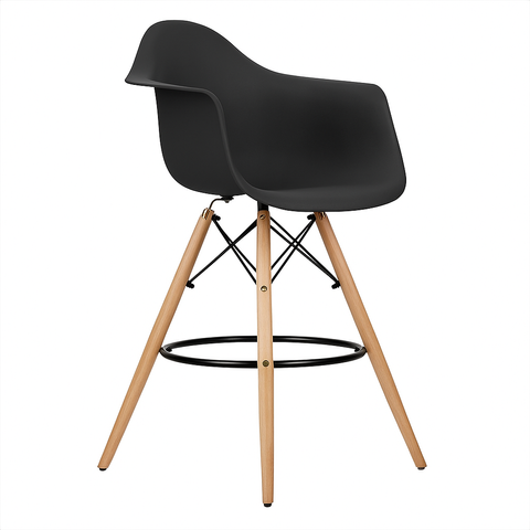 Стілець Тауер Вуд Eames барний високий чорний