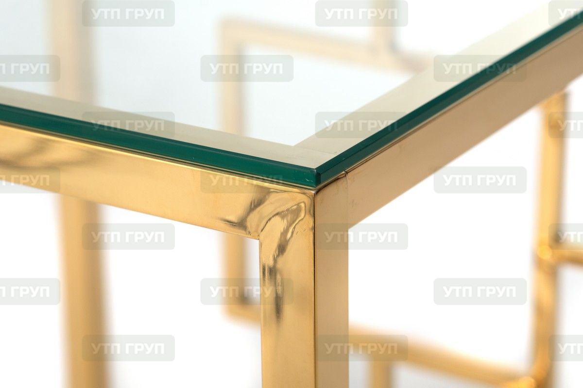 Кавовий стіл CL-2 прозрачний + золото