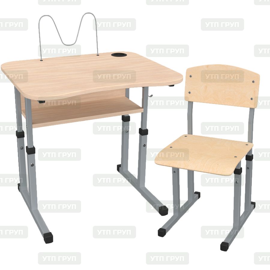 Комплект парта школьника для дома 600x500 + стул (1-11 класс)