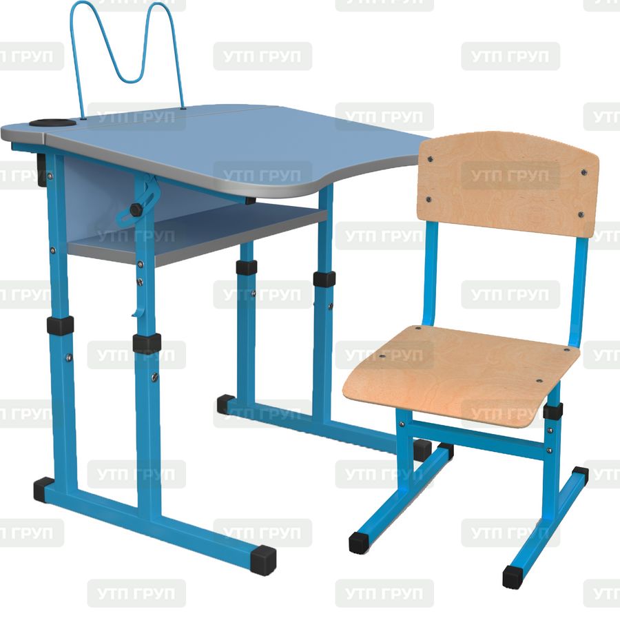 Комплект парта для дома "Оптима" 600x500 с наклоном + стул (1-11 класс)